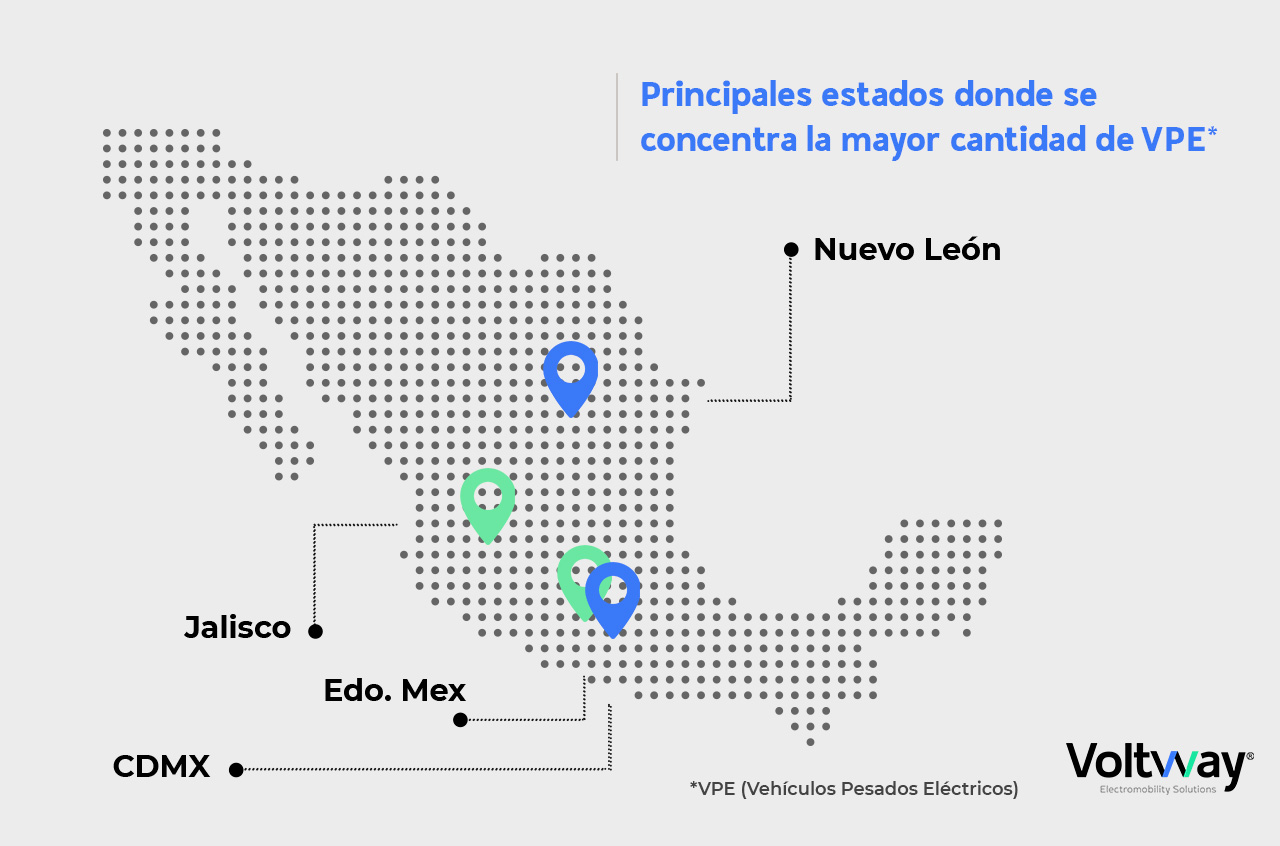 mapa cargadores rápidos para vehículos pesados